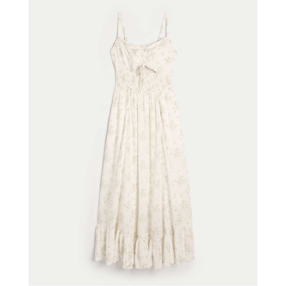 Hollister Asymmetrical Hem Maxi Dress in White Floral